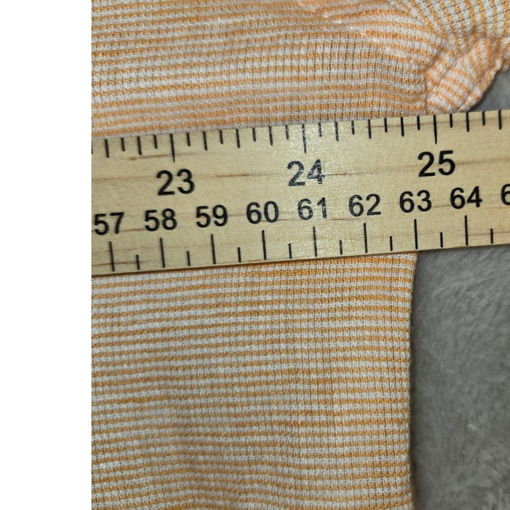 Weatherproof Vintage Mens Orange White Washable Linen Cotton Shirt Large L Short - Picture 7 of 10